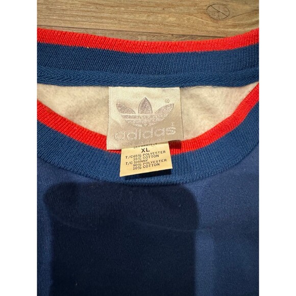 Adidas Vintage Retro 80s 90s Sweatshirt Sweater Big Logo Red Blue White Size XL - Picture 4 of 9
